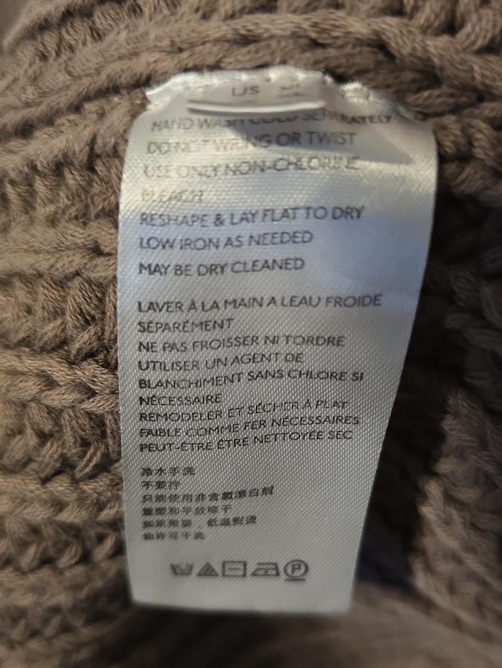 Free People Take Me Home Sweater Womens XL Taupe Crewneck Chunky Heavy Cozy Boho - Picture 8 of 9